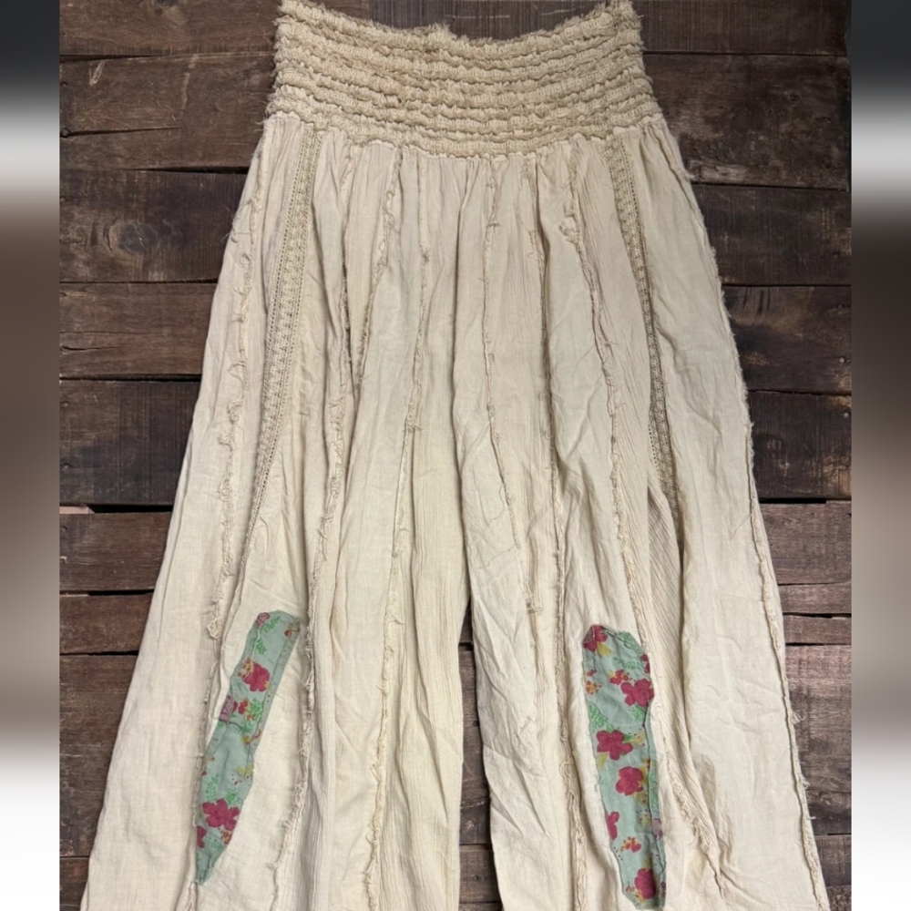 💎BRAND NEW Jaded Gypsy Moonbeam Nomad Pants Wide Leg Boho Patch Detail Pants